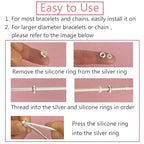 Clip Stopper Charms Sterling Silver Rondelle Spacer Bead for Bracelets (Silver) - color: Rose gold-6pcs