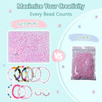 Acrylic Letter Beads Alphabet Pink Letter White Cube Beads for Friendship Bracelets and Gifts Souvenir Jewelry Making Vanlentine‘ Day Gifts(7 * 4mm Round,1000pcs) - color: Pink White(Round)