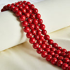 60pcs 6mm Red Turquoise Beads Natural Gemstone Beads Round Loose Beads for Jewelry Making - color: Red Turquoise, size: 6mm