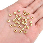 BEADIA 14K Gold Plated Roudelle Spacer Beads 5x2mm 50pcs for Jewelry Making Findings Non Tarnish - color: 14K Gold, size: 5x2mm Roudelle