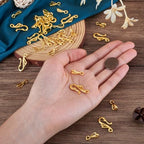 Craftdady 50 Sets Tibetan Gold S Hook Eye Toggle Clasps Metal Closure End Clasps with Bar for Bracelet Necklace Jewelry Making - color: Gold, 25x12mm