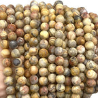 ABCGEMS Velvet-Matte-Finished Mexican Honey Crazy Lace Agate Beads (Enhance The Stone's Inherent Texture and Nature Hues with a Non-Glare Aesthetic) Smooth Round 8mm (Non-Shiny) - color: Honey Crazy Lace Agate (From Mexico)