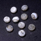 7.5×10mm 50pcs Gray White Faceted Lampwork Glass Beads for Jewelry Making, Flat Round Handmade Murano Beads for Bracelets, Crafts, Friendship Bracelet Kit, Rosary Making - color: Gray White