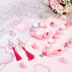PH PandaHall 50pcs Valentine’s Beads 20mm Pink Bubblegum Beads Acrylic Pen Beads Large Rhinestone Beads Loose Beads for Wedding Garland Breast Cancer Mother Jewelry Bracelet Pen Bag Chain Making - color: Pink