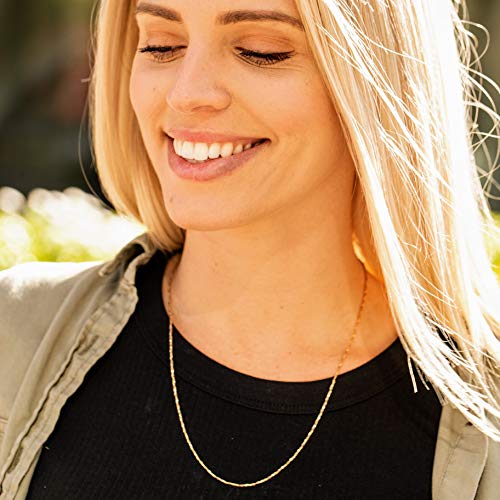 LIFETIME JEWELRY 1.2mm Flat Cobra Chain Necklace for Men & Women 24k Gold Plated