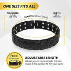 MagnetRX® Ultra Strength Magnetic Bracelet – Effective Stainless Steel Magnetic Bracelets for Men – Adjustable Length with Sizing Tool for Perfect Fit (Black) - color: Black Arrow Style (2X Strength)