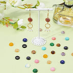 SUPERFINDINGS 40pcs 20 Style Natural Cabochon Gemstone 12mm Half Round Dome Flatback Quartz Stone for Necklace Jewelry Making DIY Craft Handmade - size: 12mm