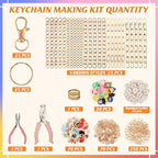 Starry 524 Pcs Keychain Making Kit, Including 25 Extender Chain 25 Keychain Clips 166 Charms Jewelry Plier Making Supplies for DIY Crafting and Jewelry Making - color: 524 Pcs