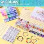 SJZWSD Friendship Bracelet Making Kit– 6 Boxes of Pony, Seed, Clay & Letter Beads, UV Glow in The Dark Beads, Tools & Charms – Jewelry Craft Kit for Kids & Adults - color: GlowMuse