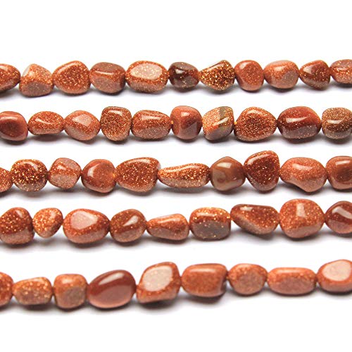 MJDCB Natural Irregular Shape Stone Beads 6-8mm Gold Sand Stone Gemstone Energy Cured for Jewelry Making Necklaces - color: Gold Sand Stone