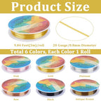 Beebeecraft 6 Roll Jewelry Beading Wire 6 Colors Dead Soft Copper Wire for Jewelry & Electrical Crafts (3M)