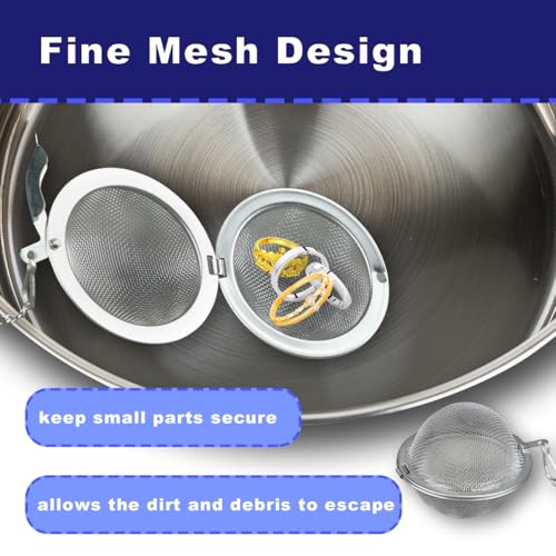 3 Pack Ultrasonic Cleaner Basket, Ultrasonic Jewelry Cleaner Stainless Steel Basket for Ultrasonic Jewelry Cleaner, Parts, Jewelry Steamer, Placed Ultrasonic Cleaning - size: 4.2 Inch