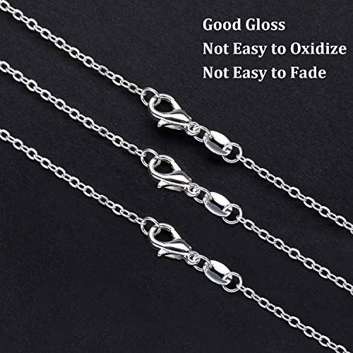 SANNIX 50 Pack Necklace Chains Bulk Silver Plated Necklace Chain Silver Chain Necklaces for DIY Jewelry Making Supplies, 1.2mm 18 Inches