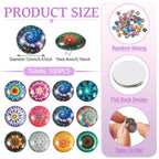 100Pcs/Set Flat Round Transparent Glass Cabochons with Pattern Eye Flatback Glass Dome Flatback Cab Beads for Photo Cameo Jewelry Making Necklace Ring DIY Crafts 12x4mm Random Kaleidoscope - color: 100Pcs-12x4mm-Random Kaleidoscope
