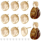 BENECREAT 12PCS 18K Gold Plated Earring Studs with Vertical Loops, 40Pcs Plastic Ear Nuts for DIY Jewelry Making - color: Round