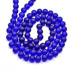 FASHEWELRY 200Pcs Transparent Frosted Glass Bead 4mm Matte Crystal Glass Loose Beads for DIY Jewelry Making (Blue) - color: Blue