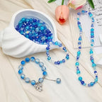 1000pcs Glass Beads for Jewelry Making Colorful Rainbow Craft Crystal Beads with Loose Beads Sparkly Beads for DIY Necklace Bracelet Earring(Blue) - color: Blue
