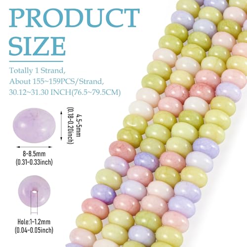 About 155~159pcs/strand Rondelle Glass Beads Imitation Gemstones Loose Spacer Beads for Jewelry Making Bracelet Necklace Earring DIY Crafts, 8x5mm,Green Purple - color: Green Purple
