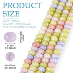 About 155~159pcs/strand Rondelle Glass Beads Imitation Gemstones Loose Spacer Beads for Jewelry Making Bracelet Necklace Earring DIY Crafts, 8x5mm,Green Purple - color: Green Purple