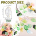 PATIKIL Glass Leaf Beads, 100Pcs Cute Crystal Leaf Charms, Translucent Czech Spacer Beads for DIY Jewelry Making Bracelets Necklace Wind Chimes Suncatchers, Clear - color: Clear
