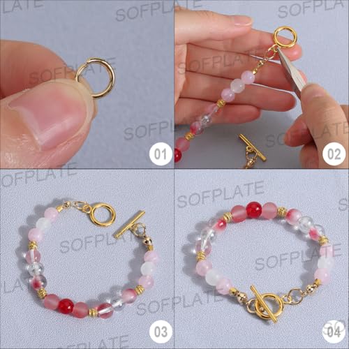 1 Box 60 Sets Toggle Clasps Ring and Bar Clasp Gold & 120Pcs Brass Open Jump Rings OT Toggle T-Bar Connectors Findings for Jewelry Making Supply DIY Crafts Necklace Bracelet Supplies - style: Style 1