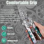 18-in-1 Folding Wire Stripper Pliers – Multifunctional Tool with Voltage Detector, Crimper & Stylus Screwdriver for Cutting, Stripping & Pulling Wires