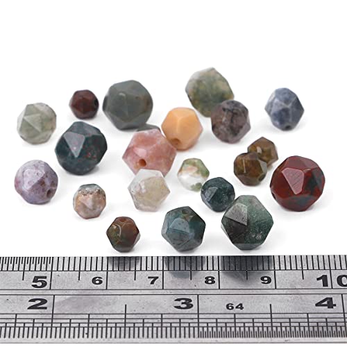 BEADIA Faceted Natural Indian Agate Stone Round Beads 10mm 36cm/Strand for Jewelry Making - color: Indian Agate, size: 10mm