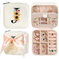 AYGXU Travel Jewelry Box for Women and Girls - Small Case With Initial A-Z - Teacher Gifts - color: white, size: J