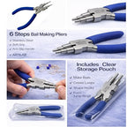 Bail Making Pliers 6 in 1 For Making Loop Rings and Jump Rings, Sizes 2mm to 9mm | Wire Looping and Forming Pliers with PVC Grip Handle - German Steel