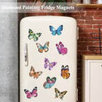 Vcekract 12 Pcs Diamond Painting Kits, Butterfly Diamond Art Refrigerator Magnets, Diamond Art Kits for Adults, Fridge Magnet Diamond Art Kits, DIY Crafts Kits for Adults - color: Butterfly