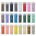 INSPIRELLE Uniform 120 Gram 12/0 (2mm) Cylinder Glass Seed Beads for Craft Jewelry Making, 24 Matte Opaque Dyed Colors - color: 22x Matte Opaque + 2 Metallic