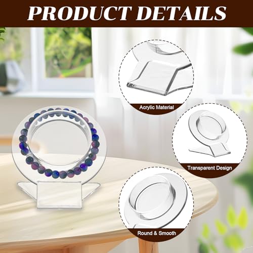 20 Pcs Acrylic Bracelet Display, Clear Bracelet Display Stand, Bracelet Display Stand For Vendors, Bracelet Holder Bangles Organizer For Store, Showcase And Home Storage