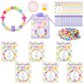 BeYumi Bunny Bracelet Craft Kit - 24Pcs Pack Christian Bunny and Cross Beads Bracelets with Jesus is Risen Gift Cards DIY Religious Faith Peeps Craft Kit Party School Classroom Fun Activities Kids - style: Easter Bunny