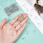 SUNNYCLUE 1 Box 100Pcs 304 Stainless Steel Earring Hooks Fish Hook Earring Wires Silver Earring Findings Ball Dot Earwires French Ear Hooks for jewellery Making Women Adults DIY Dangle Earrings Crafts - color: 100pcs 304 Stainless Steel Earring Hooks