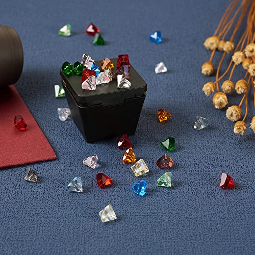 Cheriswelry 165Pcs Transparent Triangle Glass Beads 4.5mm Colorful Faceted Crystal Beads Bulk 11 Styles for DIY Necklace Bracelet Earrings Jewelry Making Crafts - color: Mixed Color-Triangle