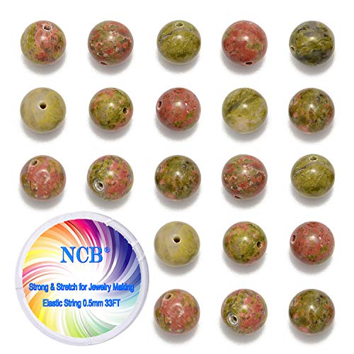NCB 200pcs 4mm Unakite Loose Beads for Jewelry Making, Natural Semi Precious Beads Round Smooth Gemstones Spacer Beads Charms for Necklaces Bracelets (Unakite, 4mm 200Beads) - color: Unakite, size: 4mm 200Beads
