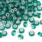 100pcs 14mm Large Hole Glass Beads Dark Cyan European Beads Lampwork Loose Spacer Beads for Christmas DIY Craft Snake Chains Charms Bracelet Necklace Earring Making Hole: 5mm - color: Dark Cyan