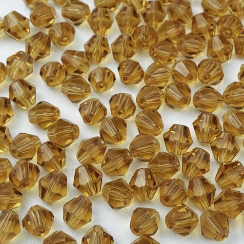 500pcs 3mm Bicone Glass Crystal Beads for Jewelry Making, Faceted Bicone Glass Spacer Beads for Bracelet Earring Necklace DIY Craft(Gold Champagne) - color: Gold Champagne, size: 3mm