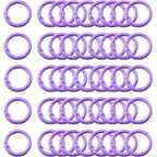 Carabiner Clip 48Pcs Purple Metal Key Ring Clip Circle Keychain Rings Bulk Spring O Ring Round Cute Carabiner Spring Snap Hook Key Chain Clips for DIY Keychain Bag Charm Handbag Purse Dog - color: Purple