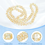 PATIKIL 75 Pcs 8mm OD 5mm Thick Crystal Glass Beads, Rondelle Crystal Beads Faceted Cut Gemstone Strand with Spacer Beads for Craft, Bracelet, Necklace, Gold - color: Gold