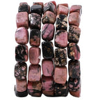 Natural Large Rhodochrosite Cube Stone Beads 8x11mm 38cm/str Loose Semi Gemstone Stone Square Beads for Making Bracelets Necklace - color: Rhodochrosite