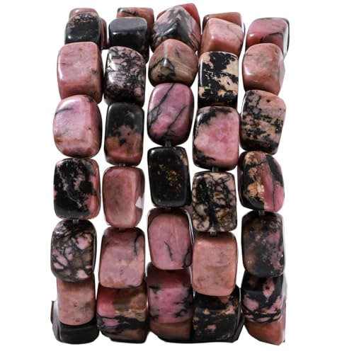 Natural Large Rhodochrosite Cube Stone Beads 8x11mm 38cm/str Loose Semi Gemstone Stone Square Beads for Making Bracelets Necklace - color: Rhodochrosite