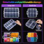 Bead Organizer, 2 Pack Craft Storage with Removable Dividers, Clear 3-Tier Plastic Organizer Box, Small Parts Organizers for Jewelry, Art, DIY Crafts, Kids Toys, Small Items
