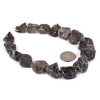 Natural Smoky Quartz Crystal Nugget Raw Graduated Beads Strand 2mm Hole Drilled - color: Smoky Quartz