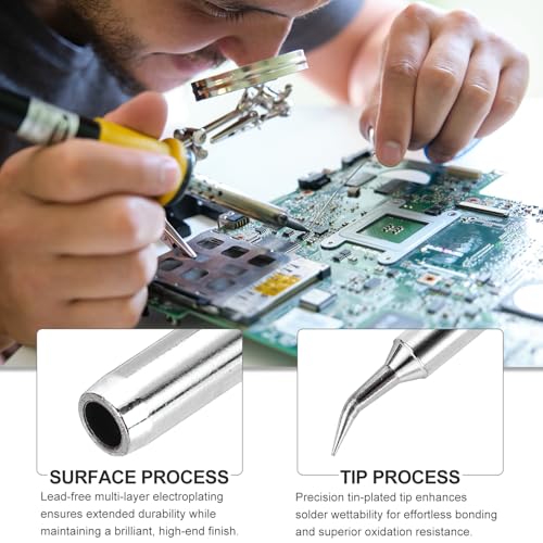 MECCANIXITY Pack of 10 900M Solder Tips Internally Heated Soldering Tips with Cleaning Sponge Pad Replacement Welding Accessories Kit for Electrical Solder Station Tip (900M-T-IS) - style: 900M-T-IS