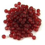 100 Matte Frosted Translucent 6mm x 5mm Round Loose Glass Jewelry Spacer Beads with 1.2mm Hole in Many Colors (Cranberry Red) - color: Cranberry Red