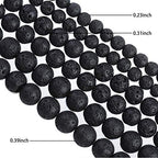 Natural Stone Beads 6mm Black Lava Polished Round Smooth Gemstone Beads for Jewelry Making 15 Inch(Black Lava,6mm) - color: Black Lava, size: 6mm