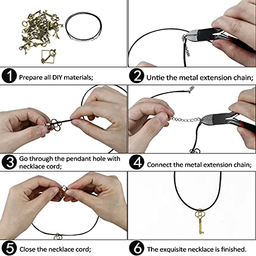 50 Pcs Black Waxed Necklace Cord 2MM Waxed Leather Cord Rope with a Lobster Claw Clasp Necklace Cord Bulk for Jewelry Making Bracelet Chain Necklaces String Jewelry DIY Accessories
