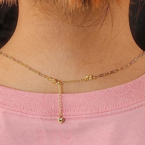 Gold Necklace Extenders,14K Gold Chain Extenders with Round Clasp, Durable Plated Solid Brass Necklace Bracelet Anklet Extension Chains(1 2 3 Inch,Gold) - color: B-Gold, size: 1,2,3inch