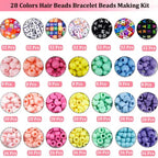 JJzxwish 1605 Pcs Hair Beads for Braids with Elastic Rubber Band Threaders Kit, Candy Color Acrylic Mickey Heart Star Alphabet Beads Pastel Pony Bead Kandi Bead for Bracelet Jewelry Making DIY Craft - color: Mickey Hair Beads